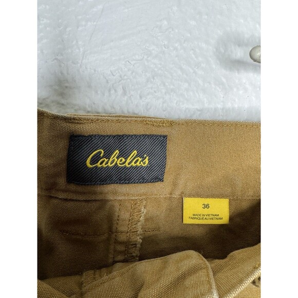 Cabelas Shorts Mens 36 Tan Duck Canvas Trail Cargo Outdoors Hiking Camping - Picture 4 of 10
